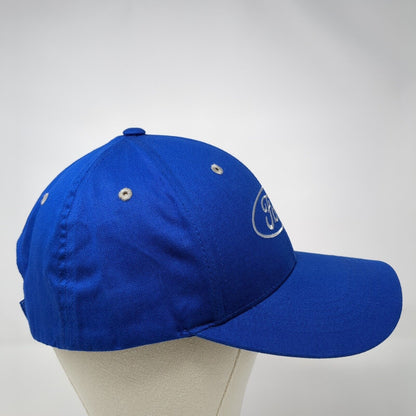 Ford Strapback Hat Blue One Size Embroidered Checkered Flag Sports