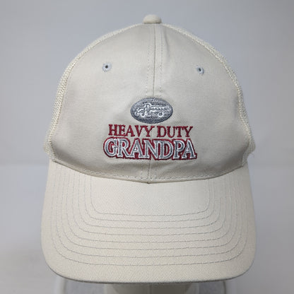 Heavy Duty Grandpa Trucker Hat Beige One Size Adjustable Mesh Back Signatures