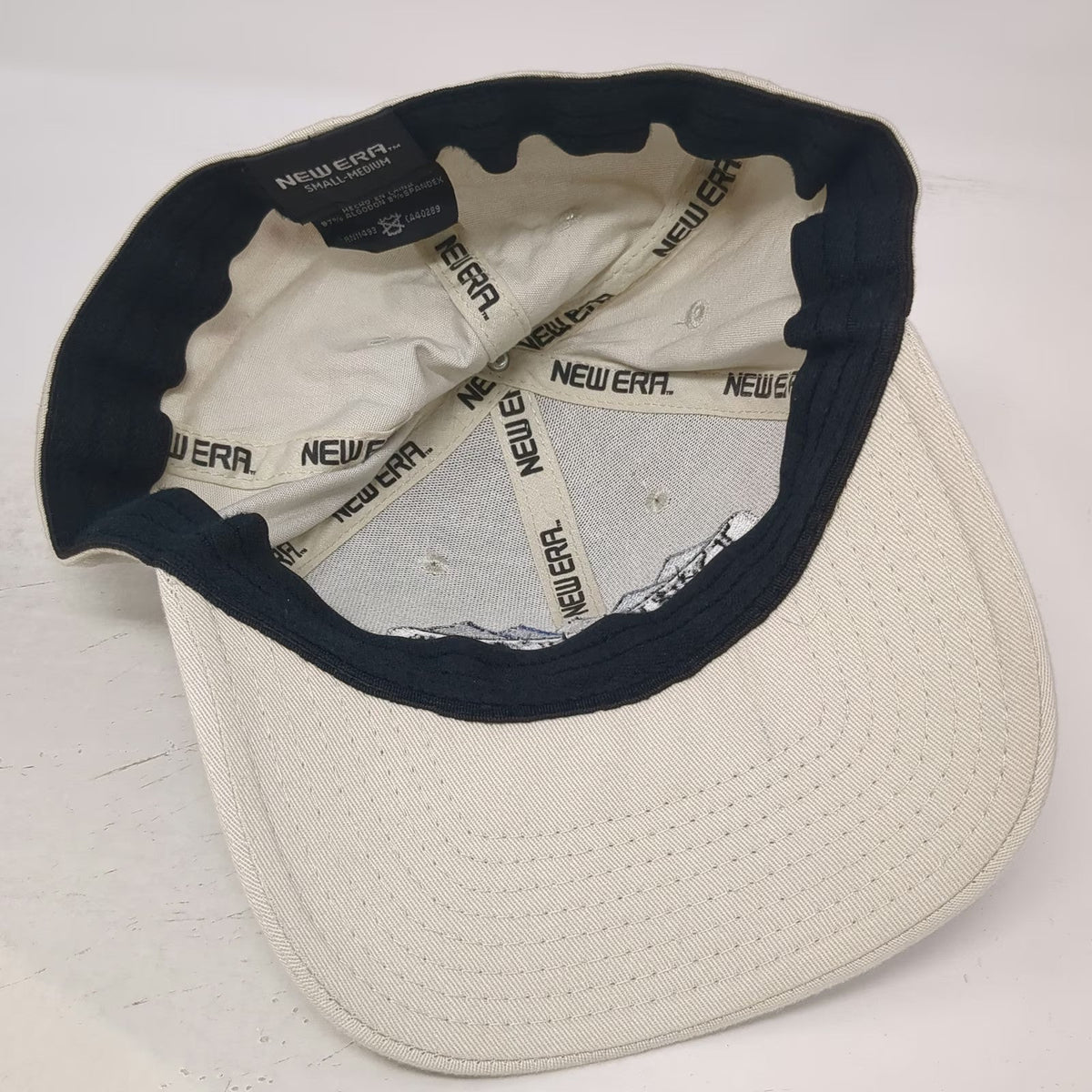 Era Baseball Cap Beige Blue M Hat Structured Stretch Fit DEPATCO Construction