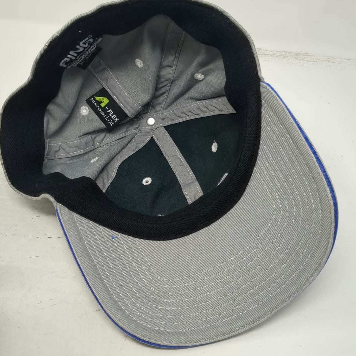 PING Baseball Cap Gray XL A-Flex Stretch Fit Play Your Best Golf Hat Embroidered