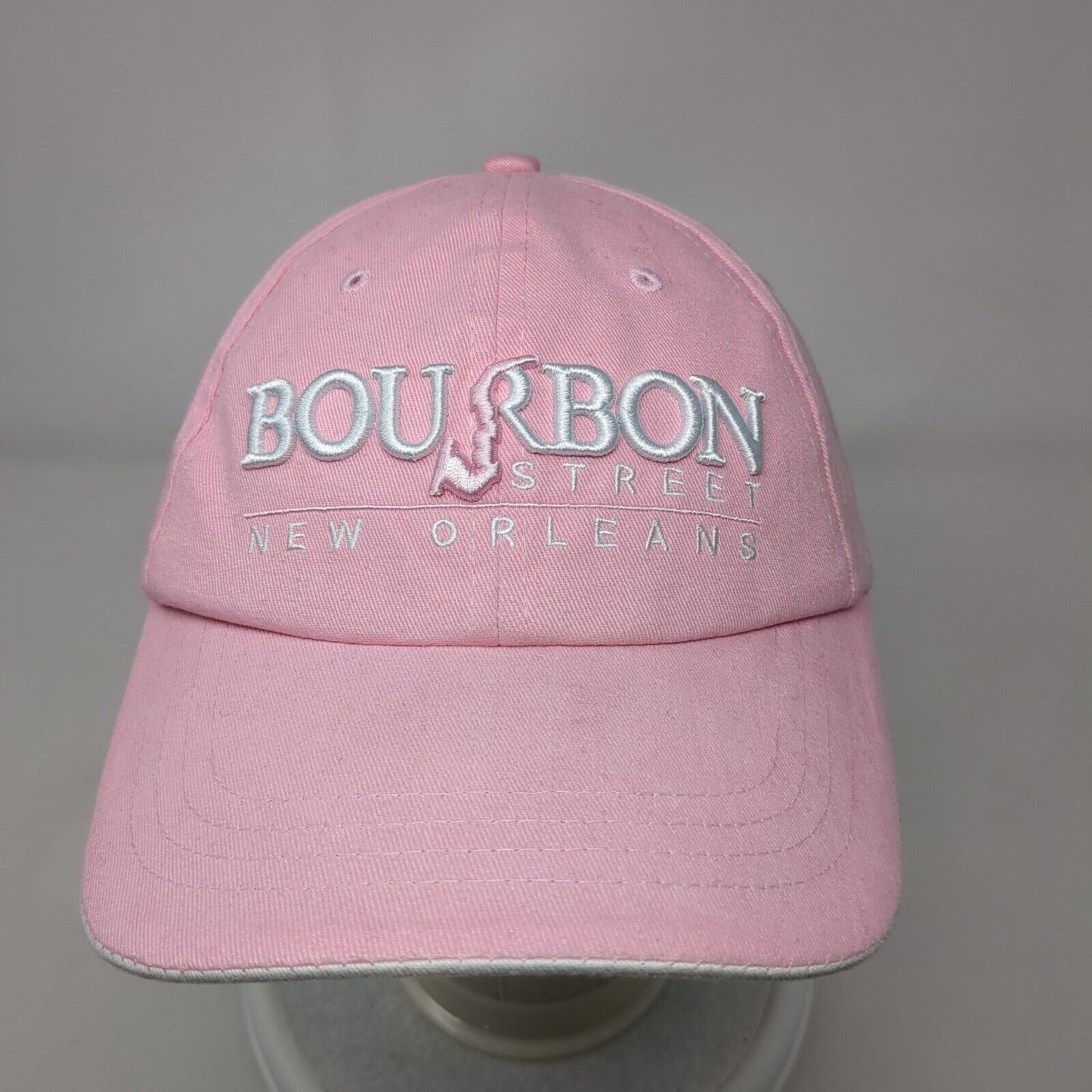 Bourbon Street New Orleans Adult Strapback Hat Pink OS Adjustable Embroidered