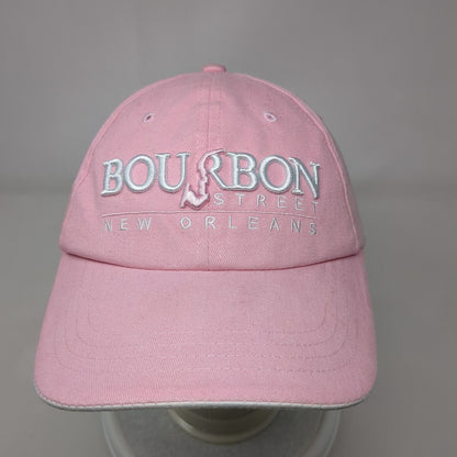 Bourbon Street New Orleans Adult Strapback Hat Pink OS Adjustable Embroidered