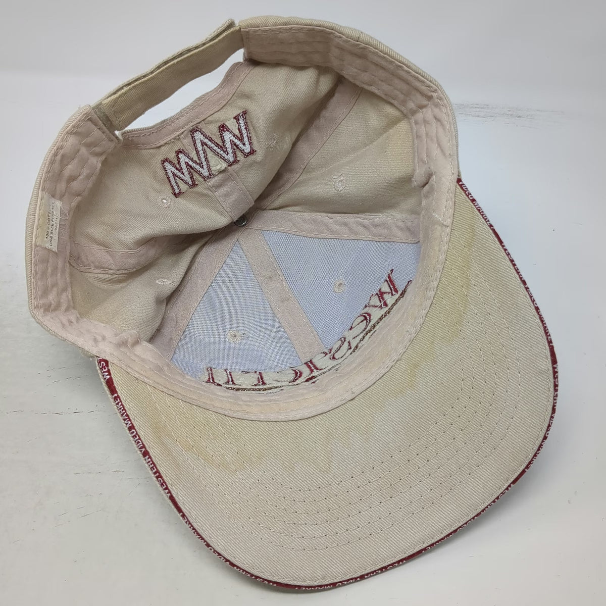 Western Video Market Cattle WVM Beige Baseball Cap One Size Cotton Strapback Hat