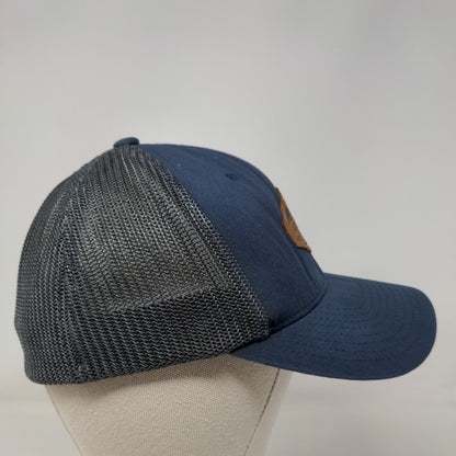 Front Runner Leather Patch Fitted Mesh Back Trucker Hat Blue One Size