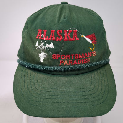 Otto Cap 5 Panel Green One Size Alaska Sportsman's Paradise Fishing Rope Hat