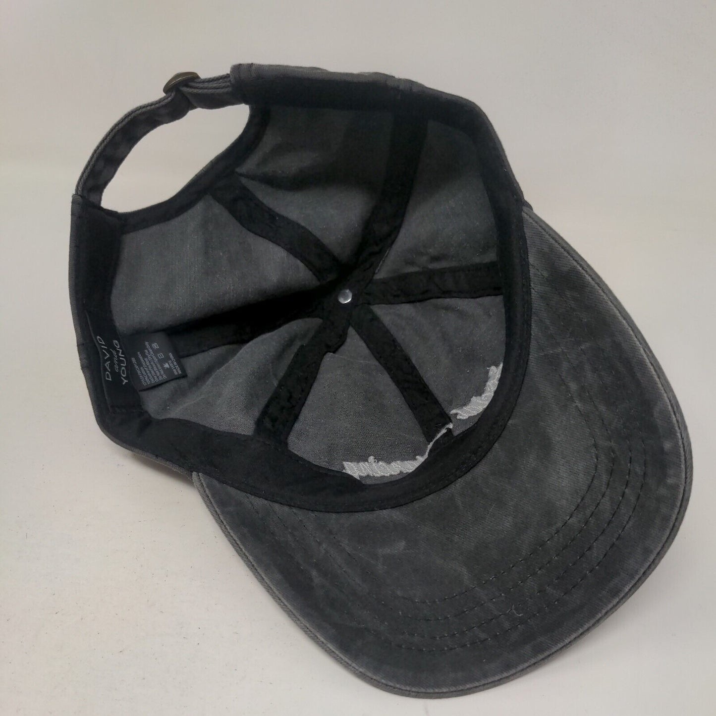 Social Distancing Slideback Hat Gray OSFM Adjustable Embroidered David and Young