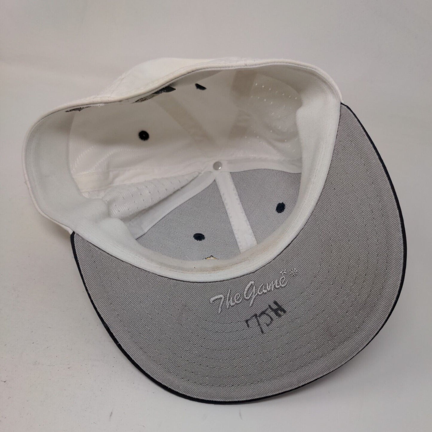 321 Fitted Hat White Small Breathable Embroidered 6 Panel The Game