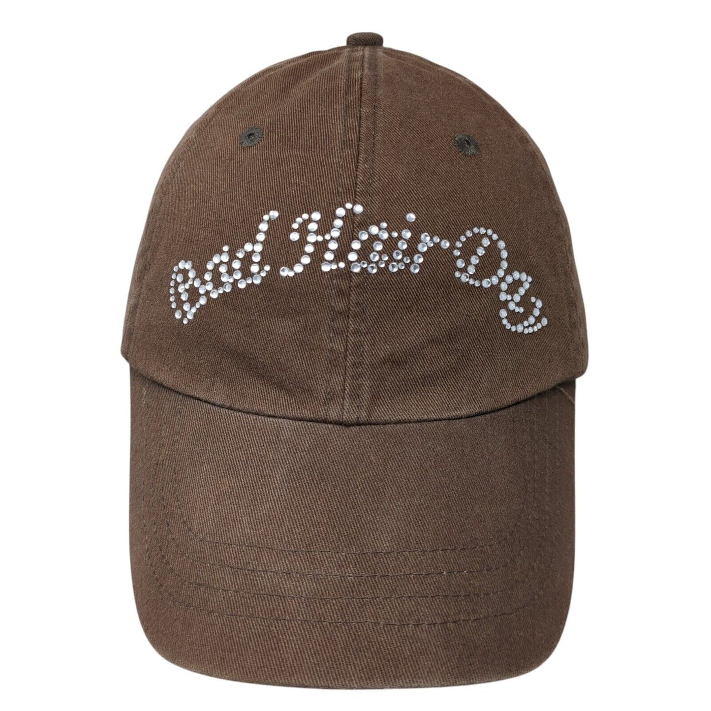 Bad Hair Day Slideback Hat Brown OS Adjustable Rhinestone Headshots KC Caps