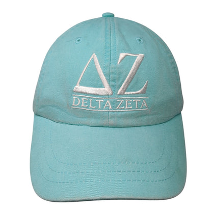 Delta Zeta Slideback Hat Blue One Size Adjustable Leather Strap Adams