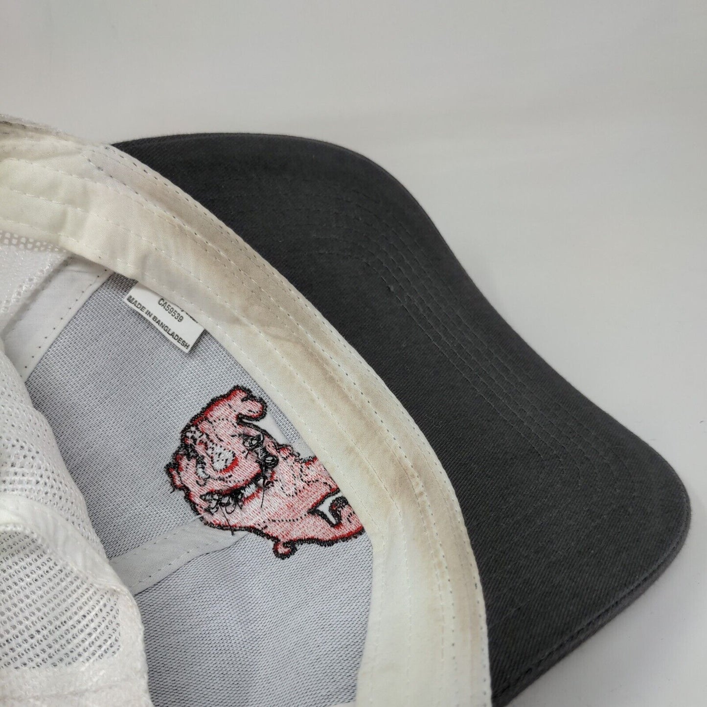 Mad Dog Snapback Trucker Hat Gray One Size Embroidered Mesh Back Cap America