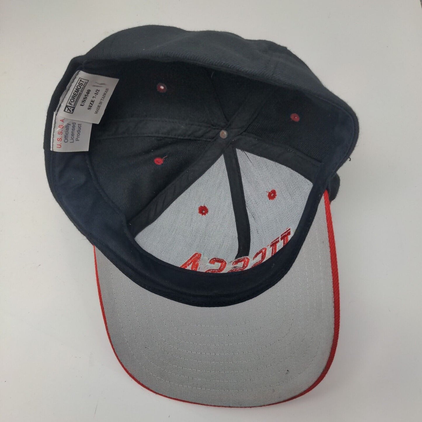 United States Specialty Sports Association Fitted Hat Black Red 7 1/2
