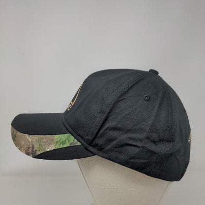 Astec Strapback Hat Black OSFA Adjustable Embroidered Camouflage Trim 6 Panel