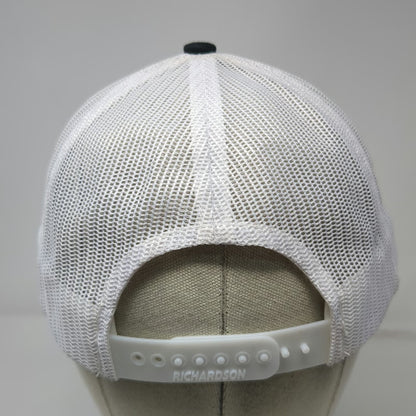 Richardson Trucker Hat Black White One Size Mesh Back Snapback Flo-Rite Fluids
