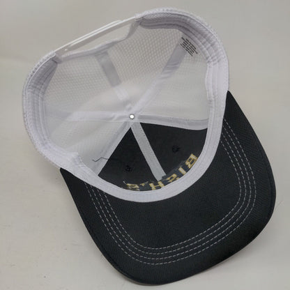 Bish's RV Snapback Mesh Back Trucker Embroidered Logo Hat Black White