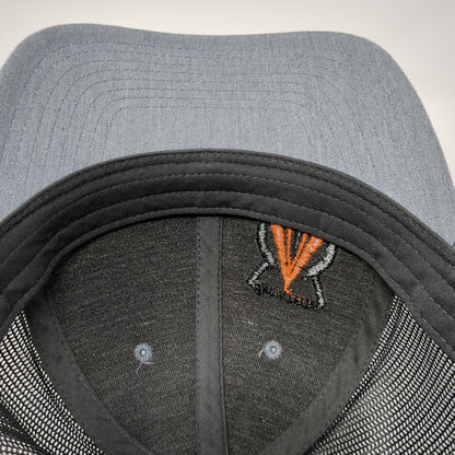 Richardson Snapback Mesh Back Trucker Hat Gray Small Embroidered Logo