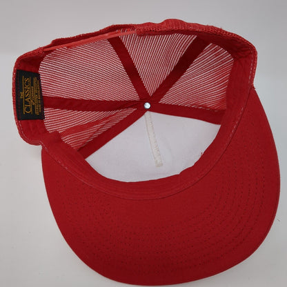 Comrade Snapback Mesh Back Trucker Hat Red One Size Colorblock Yupoong