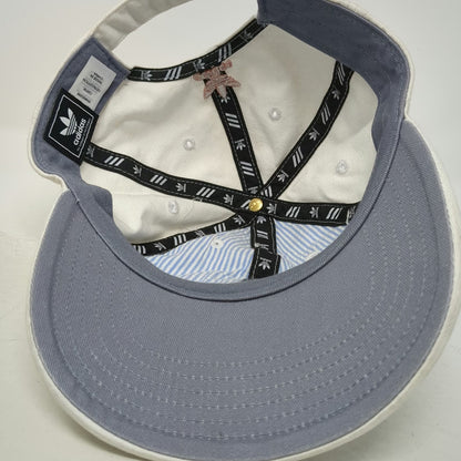 Adidas Baseball Cap White One Size Trefoil Logo Pink Gold Slideback Cotton Hat