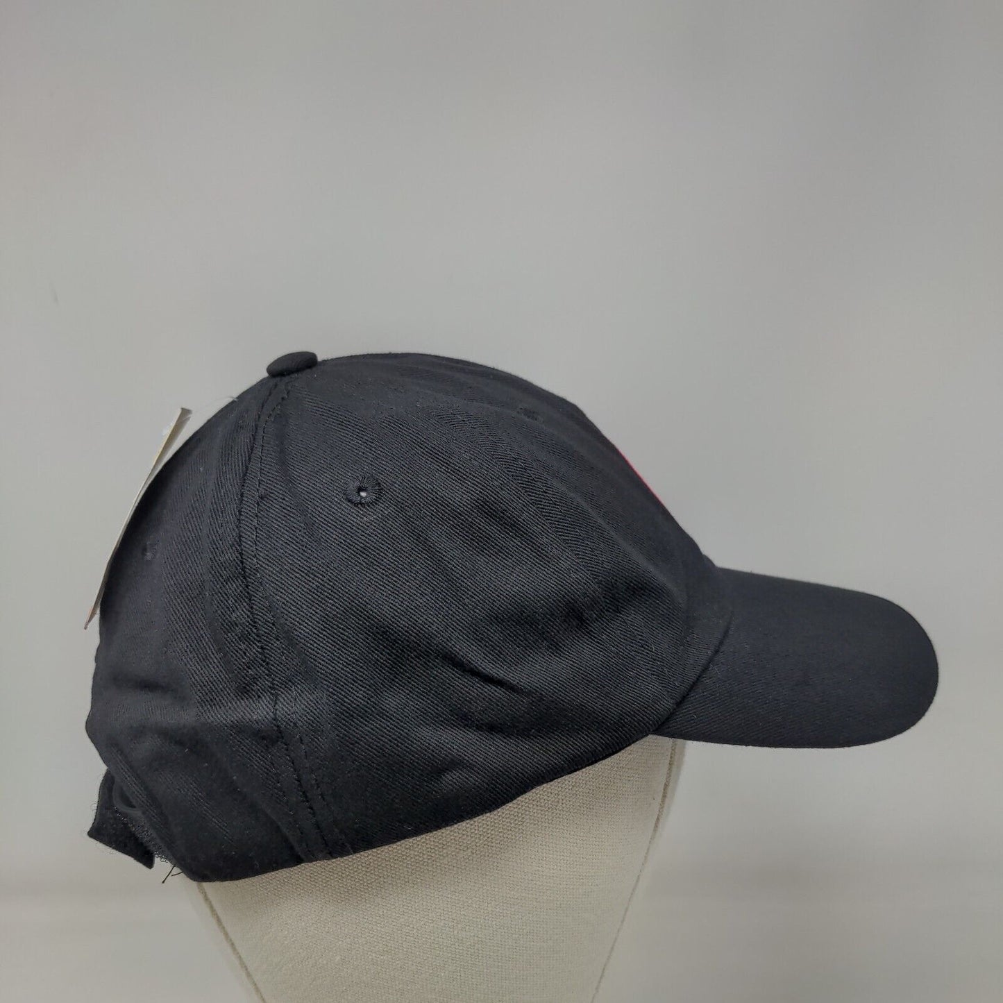 Smiley Adult Baseball Cap Black One Size Adjustable Embroidered Peace Love Vibes