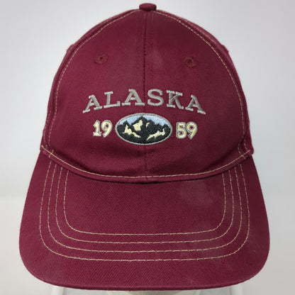 Ace USA Baseball Cap Red One Size Alaska 1959 Mountain Contrast Stitch Hat