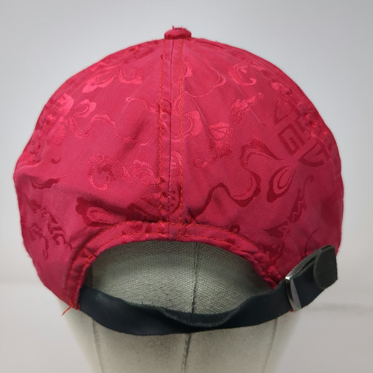 Dreamsacks Baseball Cap Red One Size 100% Silk Chinese Pattern Hat Slideback