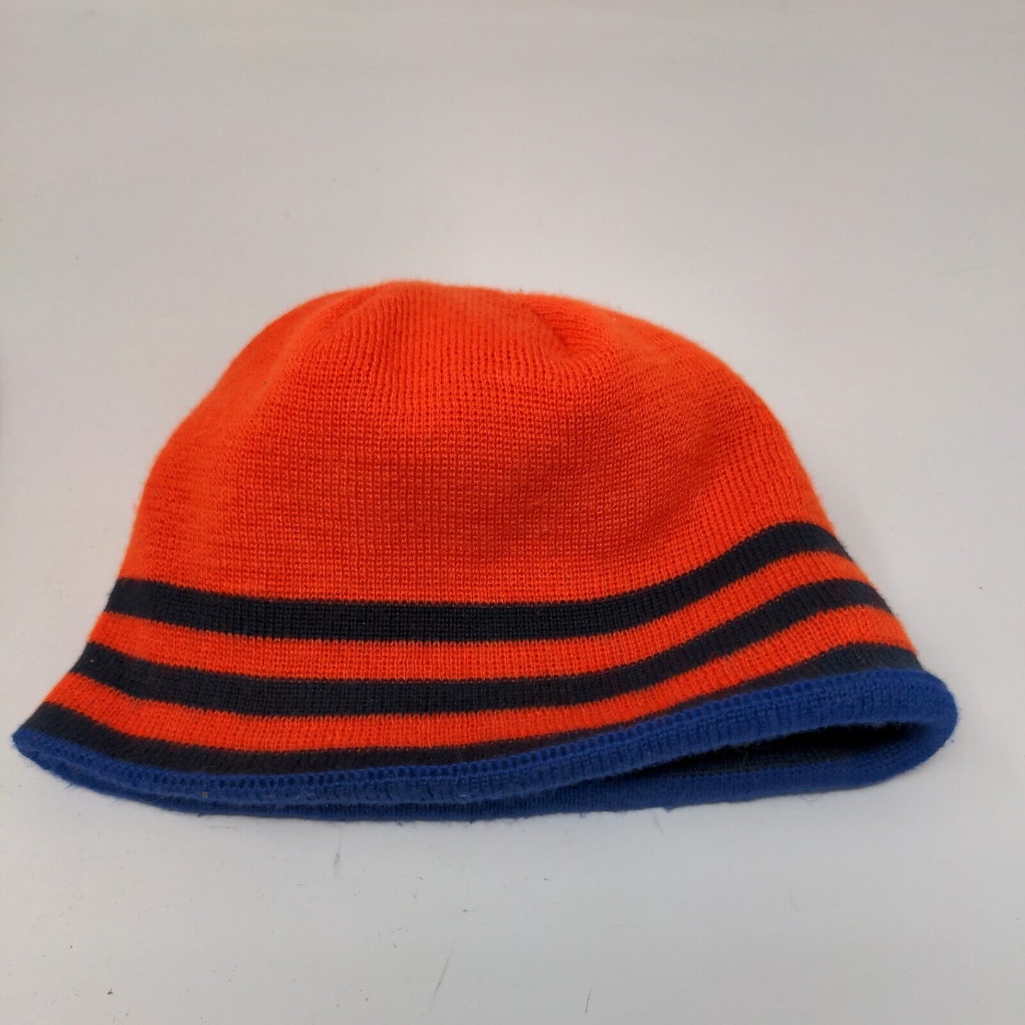 Adidas Beanie Hat Blue One Size Stretch Knitted 3 Stripes Embroidered Logo