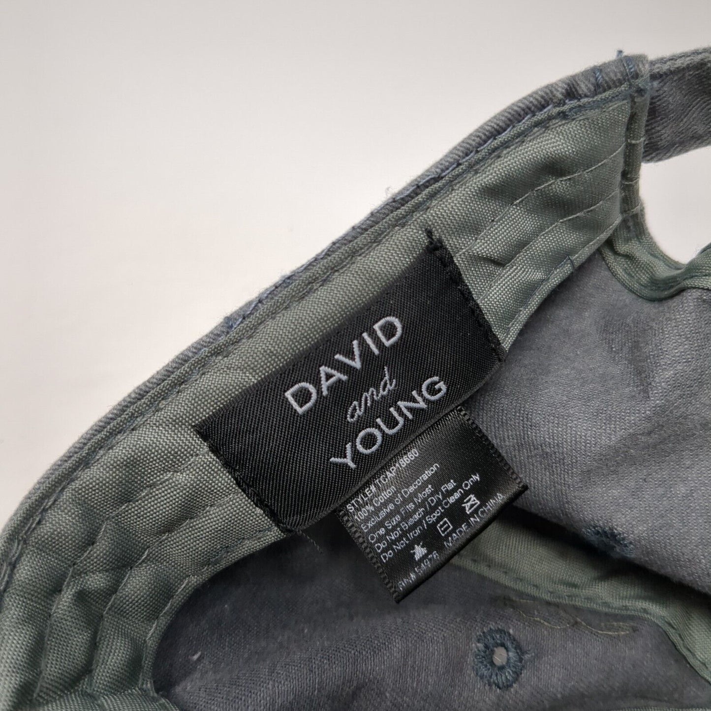David And Young Slideback Hat Gray One Size Solid Blank Outdoor 6 Panel