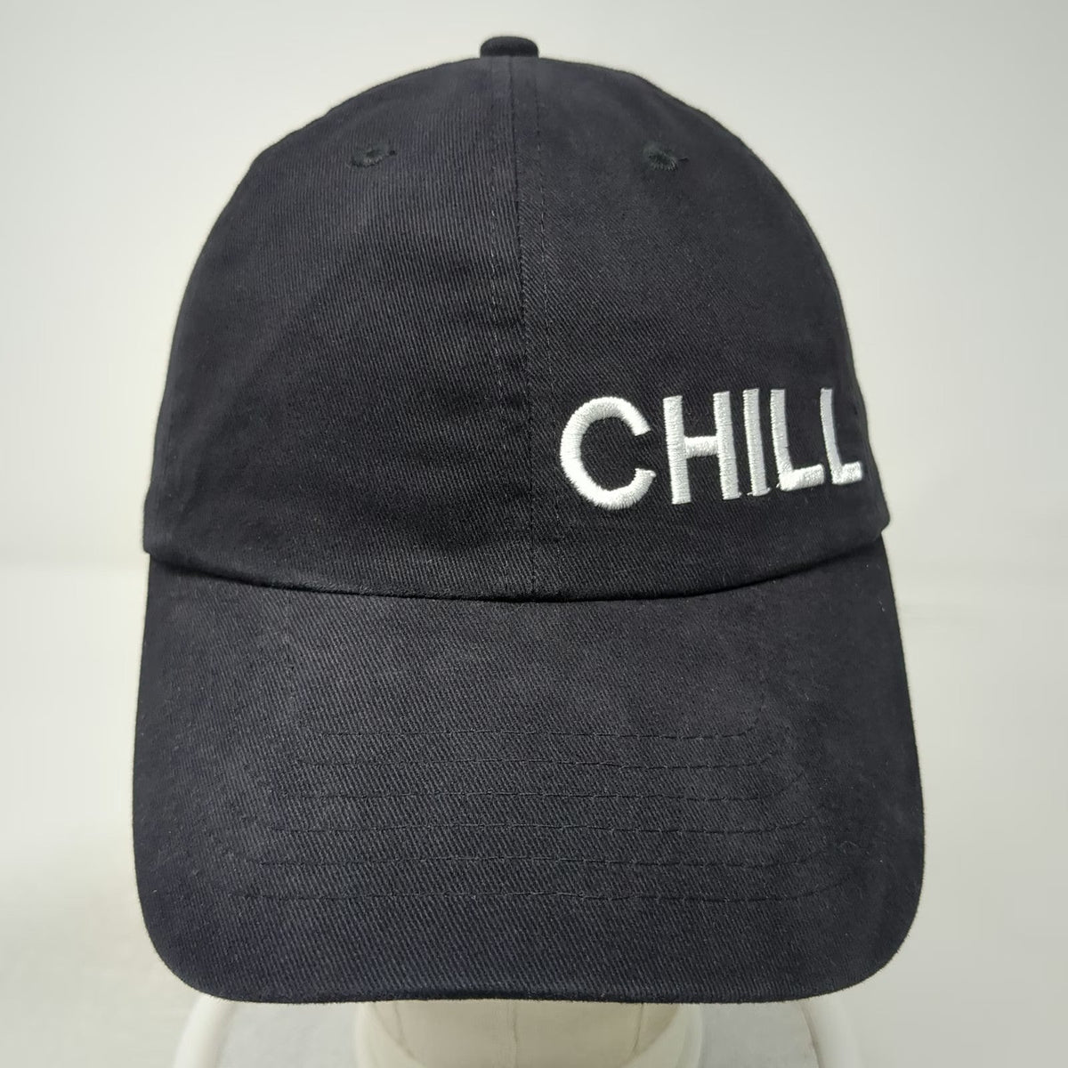 Steve Madden Baseball Cap Black One Size Chill Embroidered Slideback Hat
