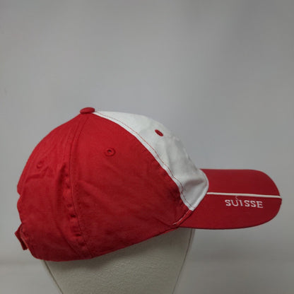 Switzerland Flag Suisse Strapback Hat Red One Size Embroidered Colorblock