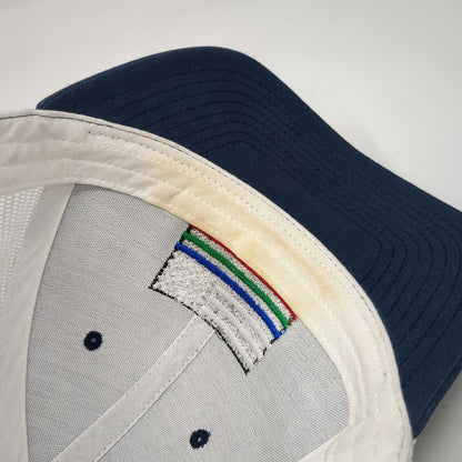 Yupoong Trucker Hat Blue White One Size First Responder Flag Mesh Snapback Patch