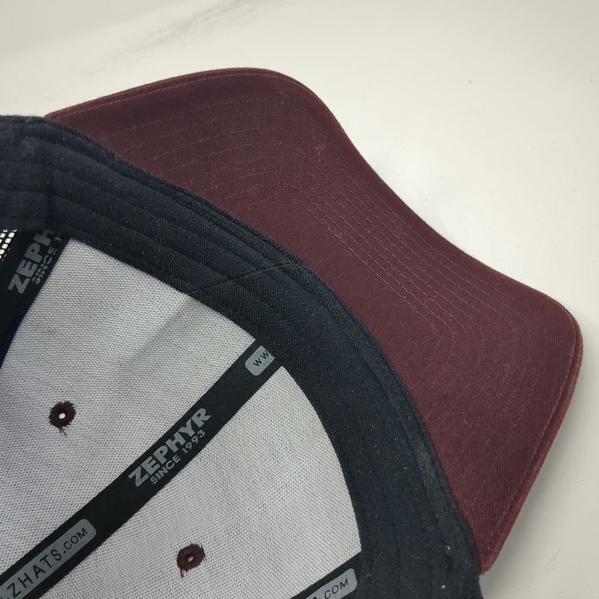 Zephyr Trucker Hat Red Black One Size Minnesota Up North Pine Trees Mesh Patch