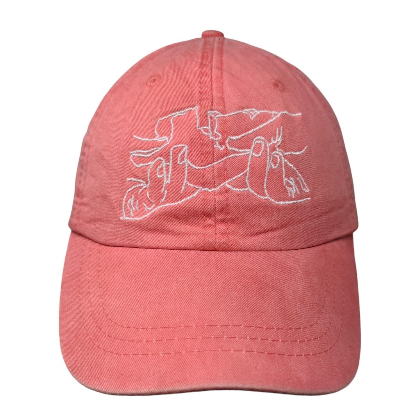 Adams Slideback Hat Pink One Size Embroidered Errybodyeats Leather Strap