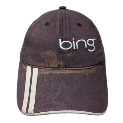 Cap America Microsoft Bing Logo Blue Baseball Cap OS Hat White Stripes Strapback