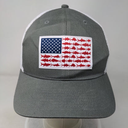 Columbia PFG Fish Flag Patch Snapback Mesh Back Trucker Hat Gray One Size