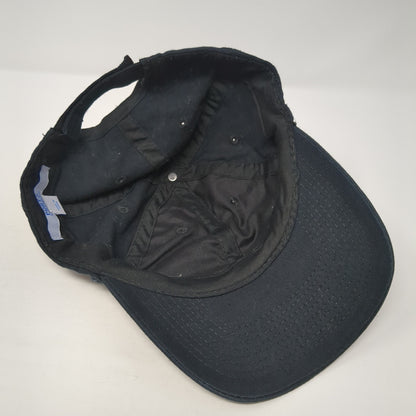 Team Deeper Strapback Hat Black Graphic Spell Out Logo 100% Cotton Adjustable