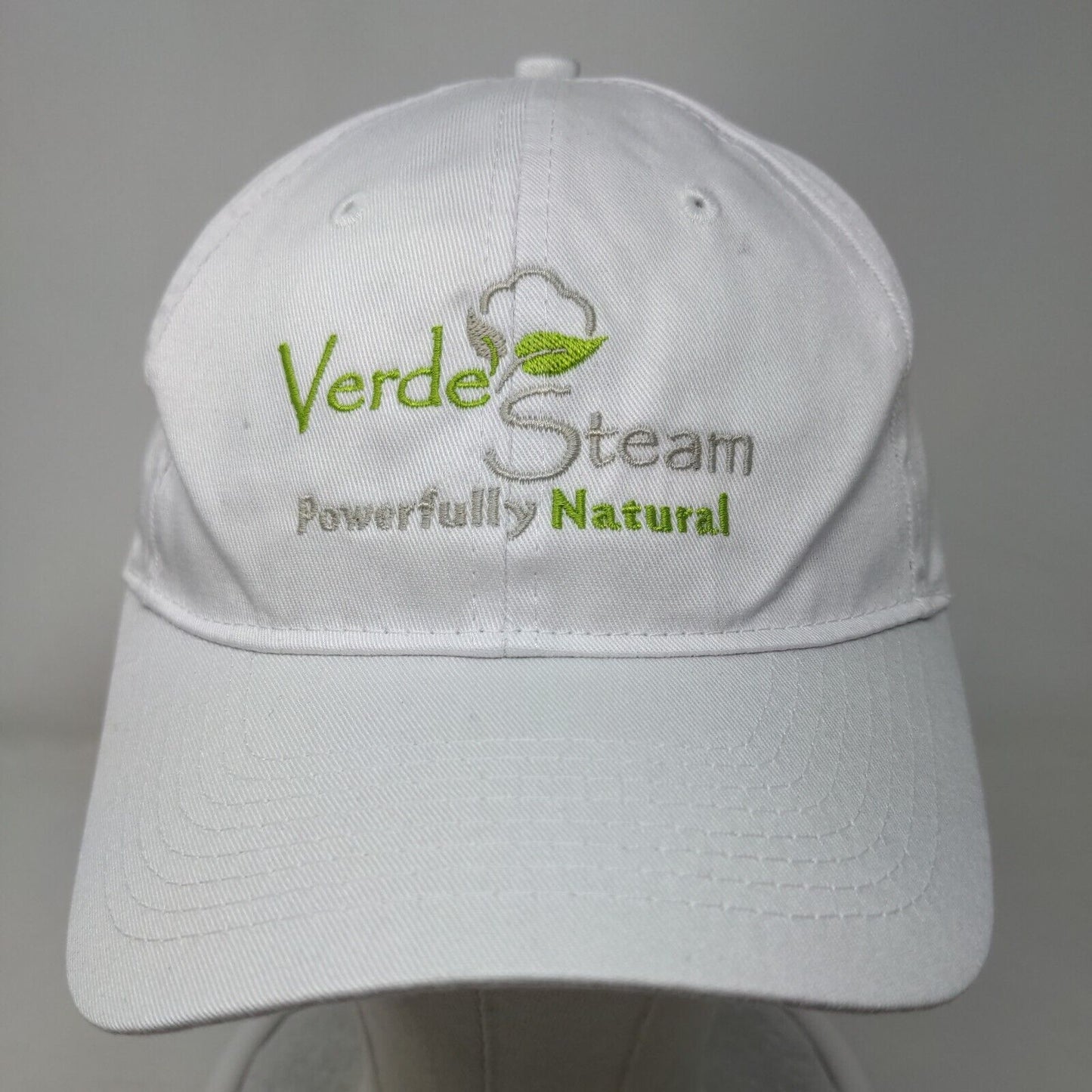 Verde Steam Powerfully Natural Strapback Hat White One Size Embroidered