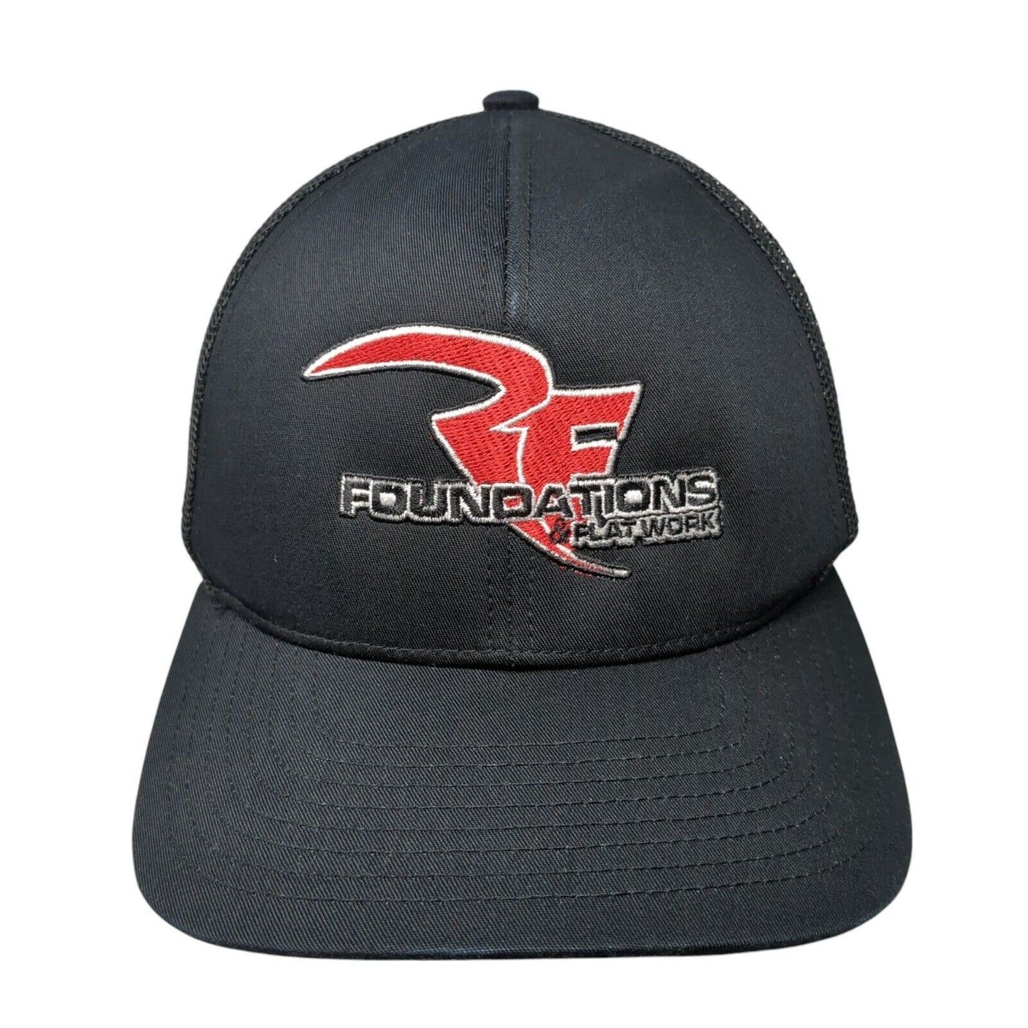 Foundations & Flat Work Snapback Trucker Hat Black OS Mesh Back Pacific Headwear