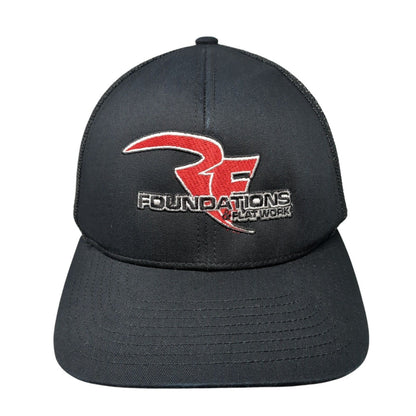 Foundations & Flat Work Snapback Trucker Hat Black OS Mesh Back Pacific Headwear