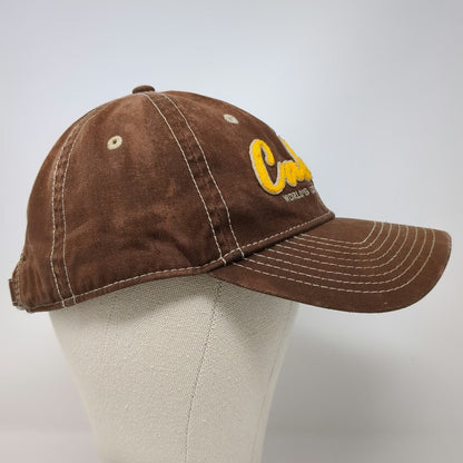 Cabela's Baseball Cap Brown OSFM Contrast Stitch Embroidered Logo Hat Outdoor