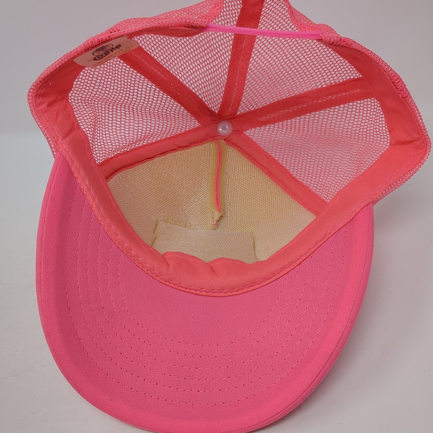 Strange Love Snapback Trucker Hat Pink One Size Adjustable Mesh Back Cobra
