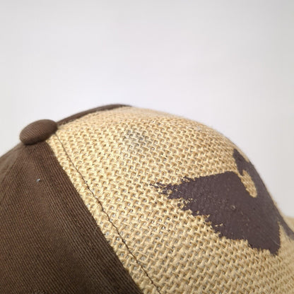 Eagle Strapback Hat Brown One Size Adjustable Colorblock Pugs Outdoor