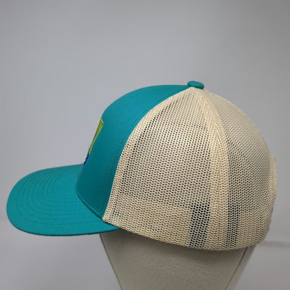 Pacific Headwear Trucker Hat Blue Beige One Size Organics Patch Mesh Snapback