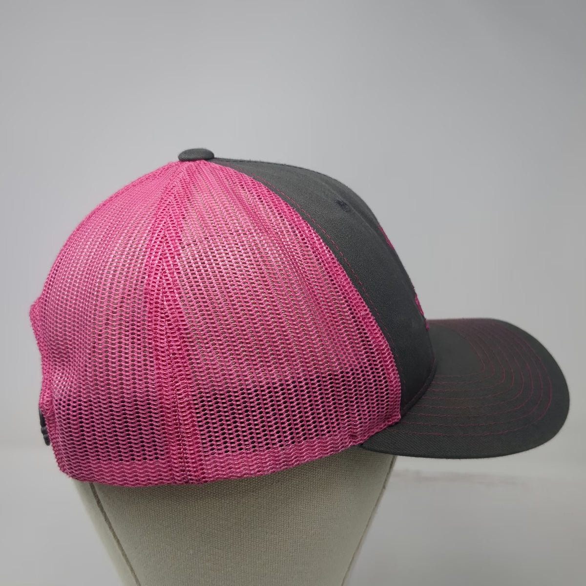 Richardson 112 Trucker Hat Gray Pink Pig Ethington Show Hogs Mesh Back One Size