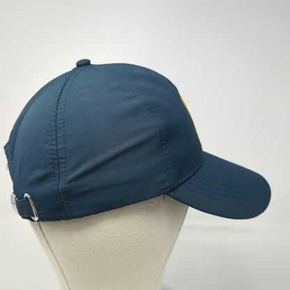Baseball Cap Blue One Size Jumping Bass Fishing Nylon Slideback Logo Patch Hat
