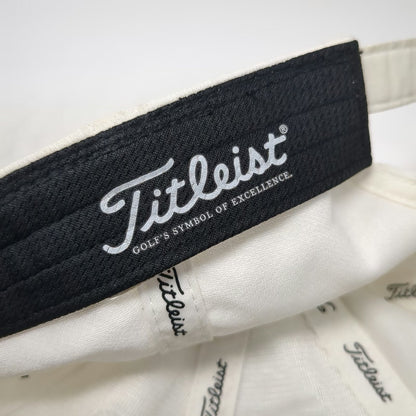 Titleist Baseball Cap White One Size Gold Script Raised Embroidery Bank Logo hat