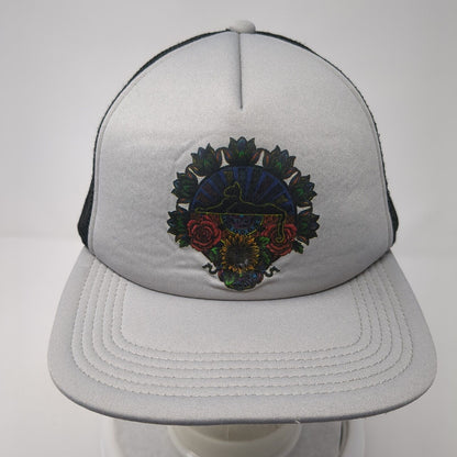 Big X Snapback Mesh Back Trucker Hat Gray One Size Adjustable Floral Logo