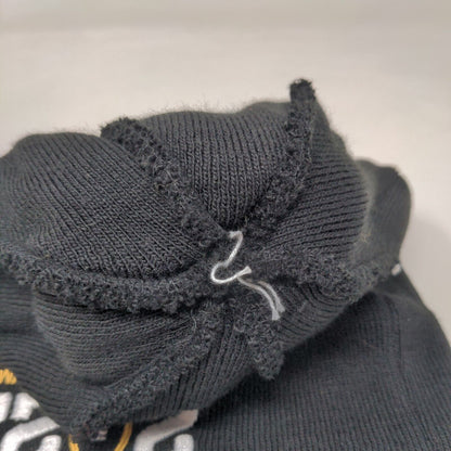 Men's Knit Beanie Hat Black Gold Striped  2022 Indianapolis Host Committee