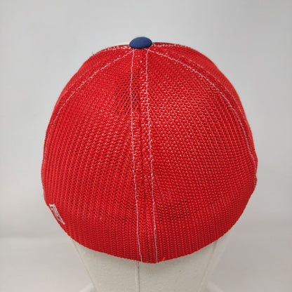 Letter N Fitted Trucker Hat Multi Youth 6 3/8-6 7/8 Mesh Back Colorblock