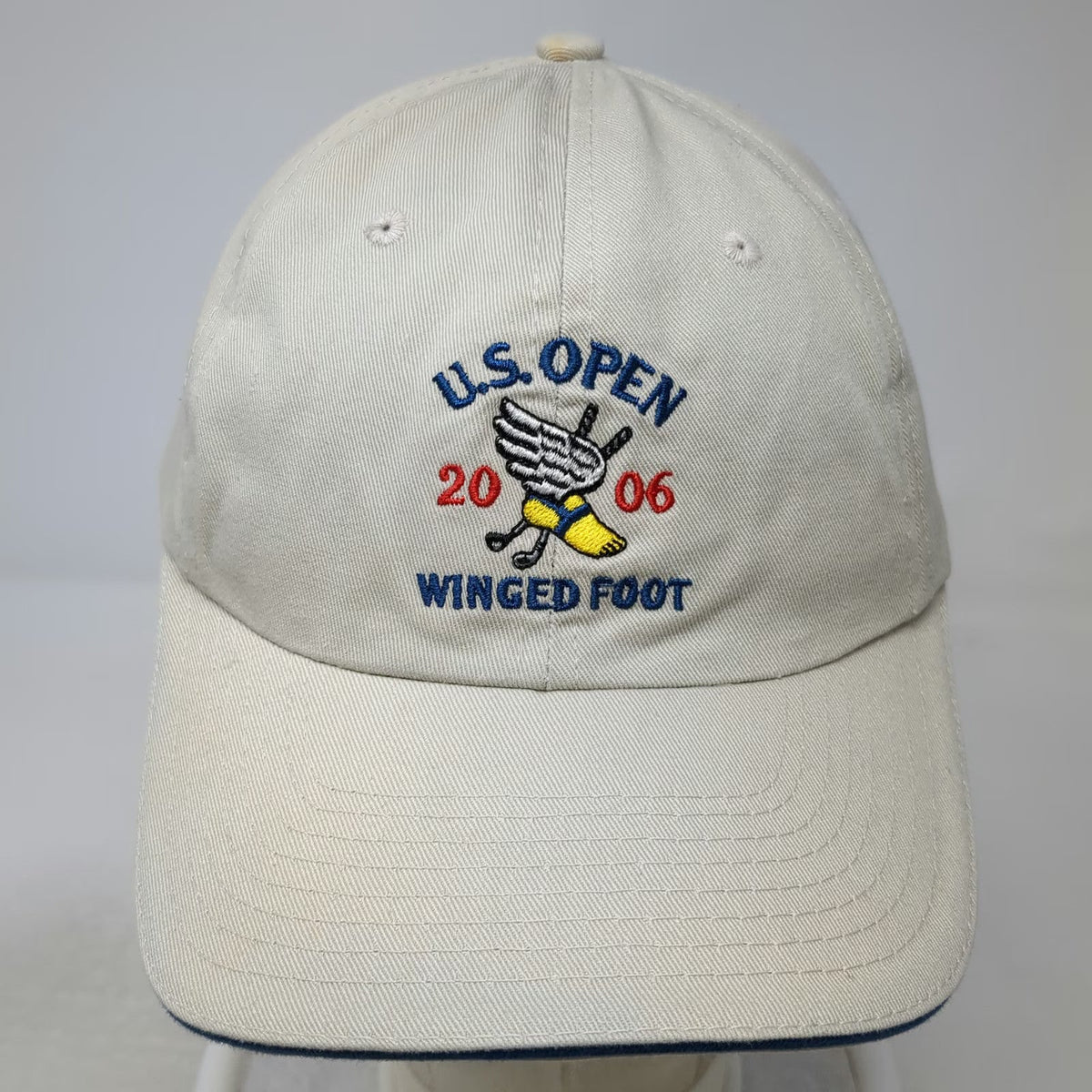 USGA Baseball Cap Beige OSFM 2006 US Open Winged Foot Member Golf Hat Strapback