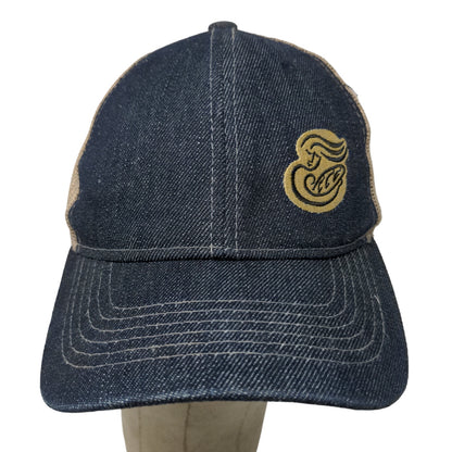 Panera Bread Men's Strapback Mesh Back Hat Blue Tan Employee Uniform Cap