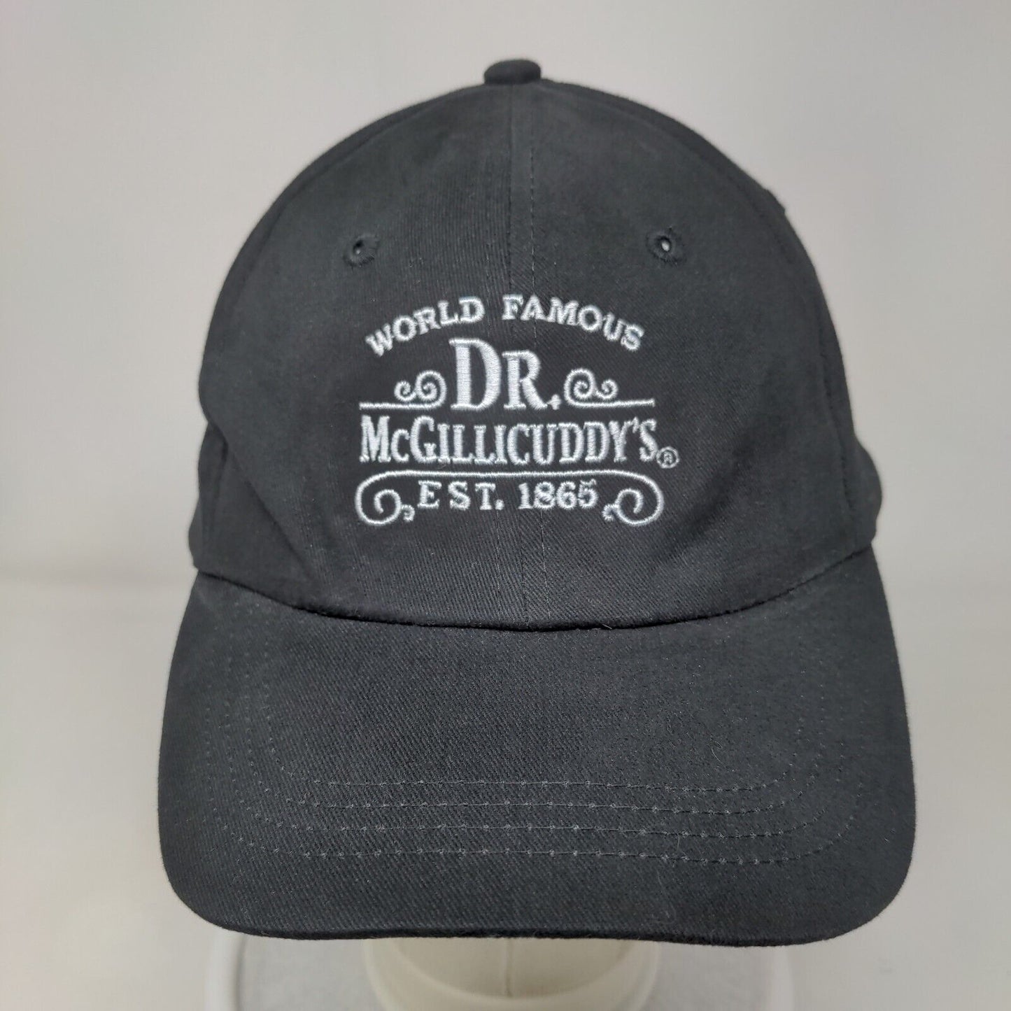 World Famous Dr. McGillicuddy's Est. 1865 Strapback Hat Black One Size Cotton